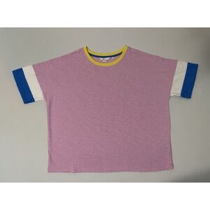 Boden Clarissa Jersey Shirt Size 12 Pink Boxey‎ Fit